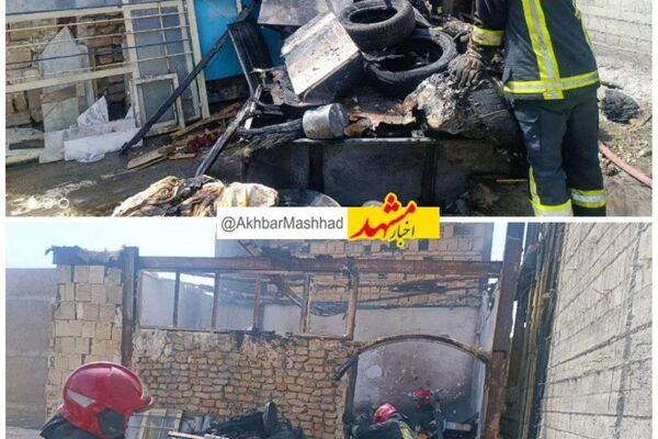حریق در انبار ضایعات خیابان وحید باخدا، آتش‌نشانان حادثه را مهار کردند