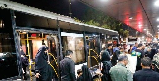 خدمت‌رسانی شبانه‌روزی ناوگان حمل‌ونقل شهری مشهد به زائران
