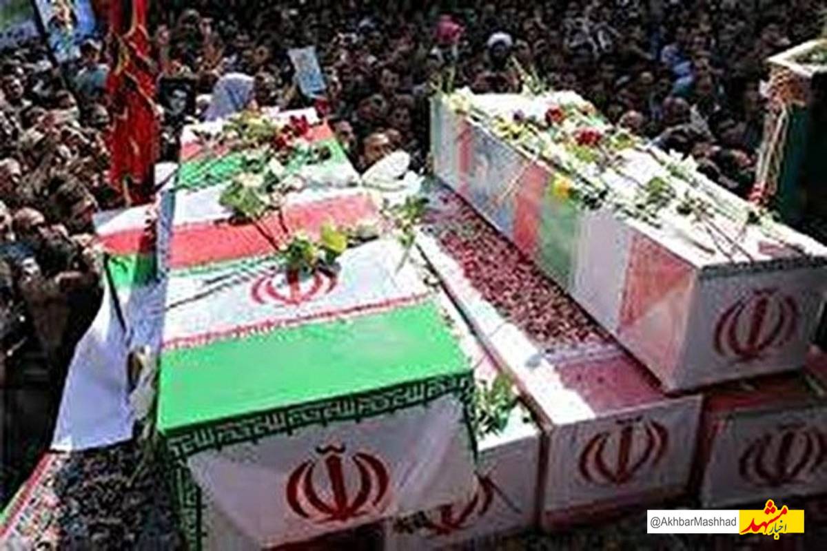 مشهد میزبان پیکرهای ۱۰ شهید جنایت رژیم صهیونیستی