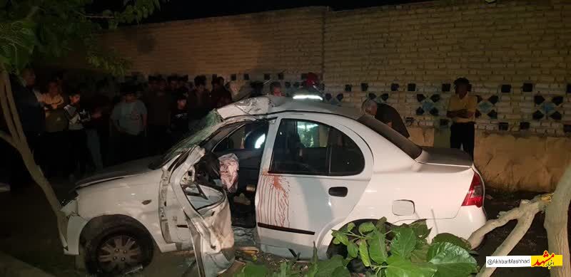 جان باختن راننده ۱۸ ساله در حادثه برخورد تیبا با ستون برق 