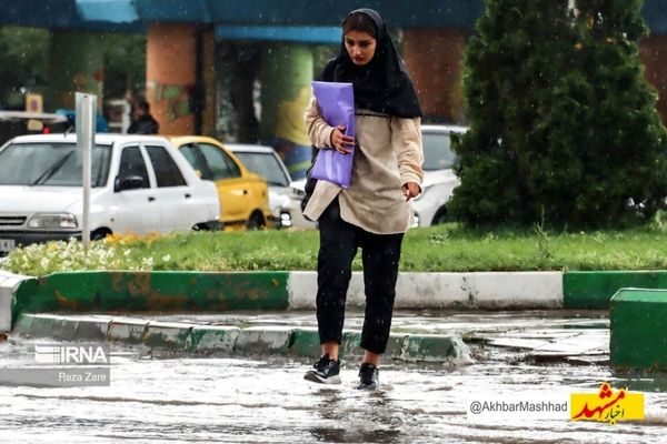 بارش‌های رگباری خراسان‌رضوی را فرا می‌گیرد