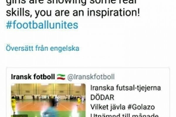 بازیکن تیم ملی سوئد از ملی‌پوش زن ایرانی تمجید کرد