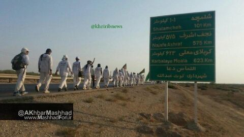 نخستین کاروان پیاده اربعین به ۶۰۰ کیلومتری کربلا رسید