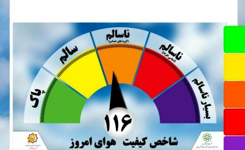 کیفیت هوای امروز مشهد در شرایط ناسالم  است