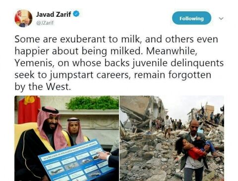کنایه تُند ظریف به محمد بن سلمان