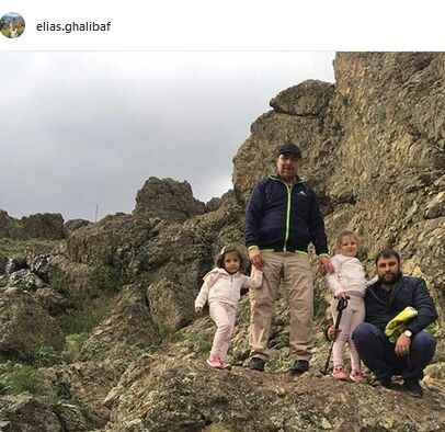 کوهنوردی قالیباف با پسر و نوه‌هایش