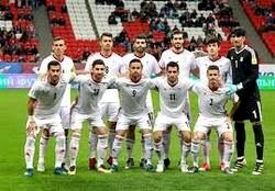 تیم‌‌ملی ایران‌ با‌ پیراهن قرمز رنگ در مراسم خداحافظی