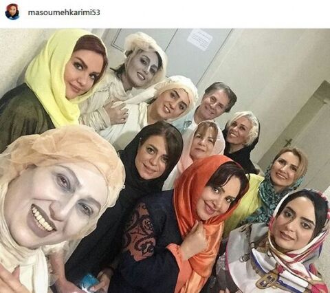 هنرمندانی که به تماشای تئاتر «معصومه کریمی» آمدند