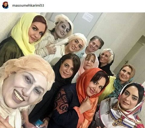 هنرمندانی که به تماشای تئاتر «معصومه کریمی» آمدند