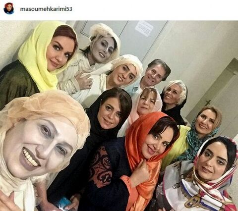 هنرمندانی که به تماشای تئاتر «معصومه کریمی» آمدند