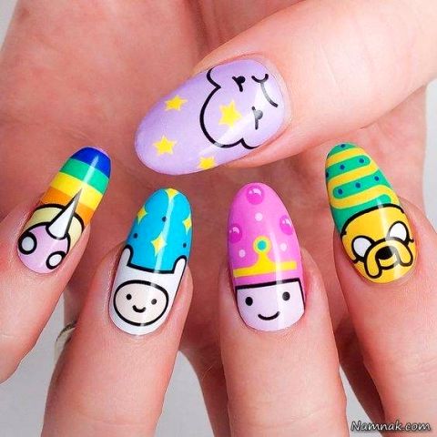 طراحی ناخن کودکانه از مدل باب اسفنجی تا مینیون