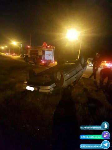 چپ شدن خودرو در بلوار نماز