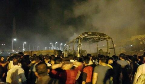 برخورد مرگبار تانکر سوخت با اتوبوس؛ 15نفر در دم جان باختند