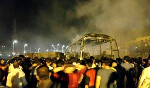 برخورد مرگبار تانکر سوخت با اتوبوس؛ 15نفر در دم جان باختند