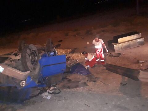 واژگونی نیسان در قوچان جان راننده را گرفت
