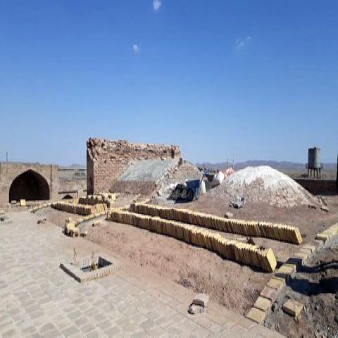 مرمت کاروانسرای تاریخی سنگ بست فریمان