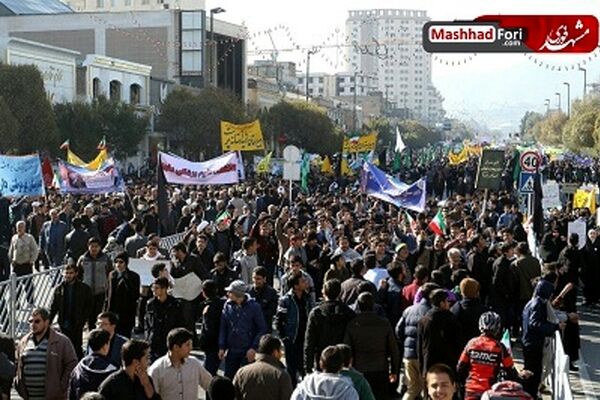طنین‌انداز شدن فرياد «مرگ بر آمریکا» در مشهد