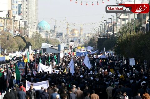 راهپیمایی ضد استکباری مردم مشهد در ۱۳ آبان ماه ۱۳۹۷