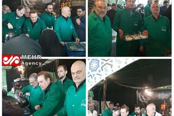 دانشمندان خارجی درحال خدمت به زائران پیاده امام رضاعلیه السلام
