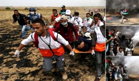 زخمی شدن شماری از فلسطینیان در راهپیمایی بازگشت
