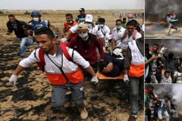 زخمی شدن شماری از فلسطینیان در راهپیمایی بازگشت