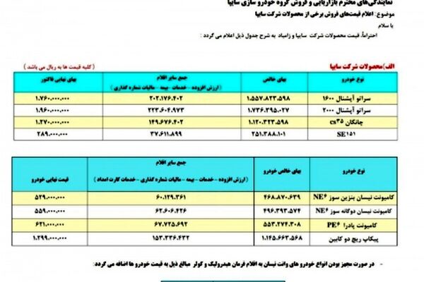 سایپا هم گران کرد