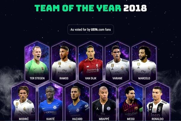 یوفا تیم منتخب ۲۰۱۸ را اعلام کرد