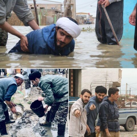 کمک حوزویان خراسان رضوی به سیل‌زدگان
