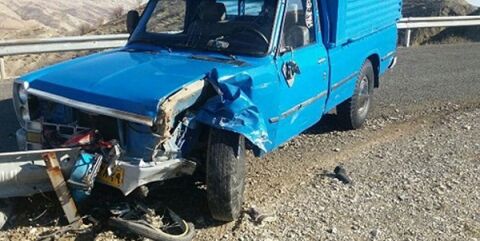 تصادف مرگبار موتورسیکلت با وانت نیسان در جغتای