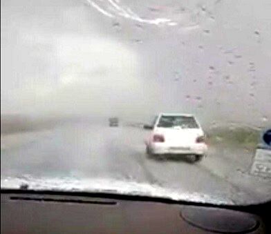 بارش تگرگ در محور تربت حیدریه_ مشهد