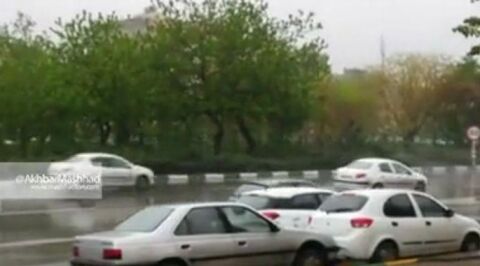 باران شدید در محدوده وکیل آباد _هفت تیر