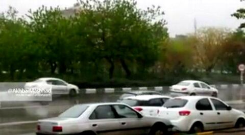 باران شدید در محدوده وکیل آباد _هفت تیر