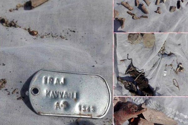 عکس پلاک عزیزترین یادگار دفاع مقدس که سیل با خود آورد / شهید کاویانی به خانه اش برگشت +تصاویر