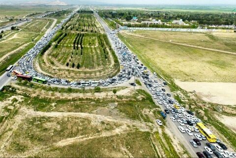 ترافیک در مسیر مشهد - بهشت رضا پرحجم است