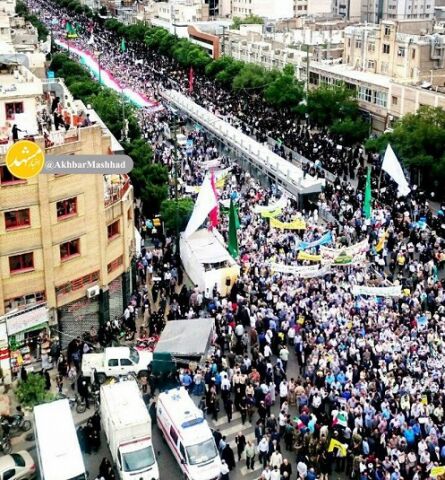 آغاز مراسم راهپیمایی روز جهانی قدس در میدان پانزده خرداد مشهد