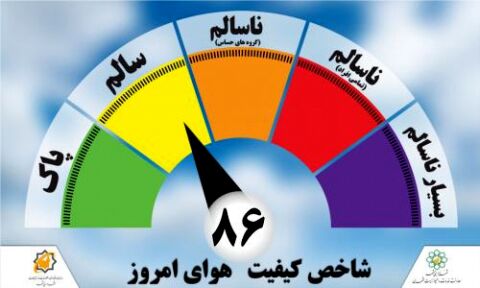 صدف پاک‌ترین هوا و خیام جنوبی آلوده‌ترین هوا را دارند