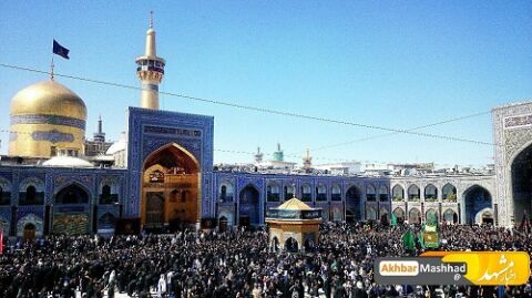 نوای اذان ظهر عاشورا در حرم مطهر امام رضا علیه السلام