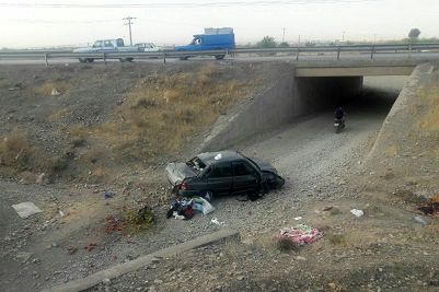 واژگونی خودرو پراید در نیشابور یک کشته داشت