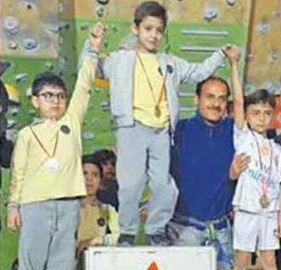 لحظه سقوط سنگ نورد ۸ ساله اصفهانی
