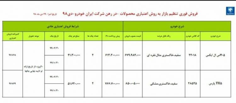 فروش فوری دو محصول ایران‌خودرو
 