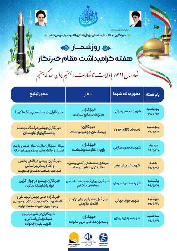 روزشمار هفته گرامیداشت مقام خبرنگار