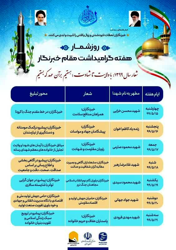 روزشمار هفته گرامیداشت مقام خبرنگار