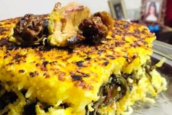 طرز تهیه «ته چین آلو اسفناج» خانگی