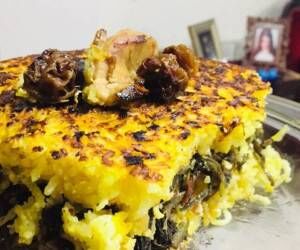 طرز تهیه «ته چین آلو اسفناج» خانگی
