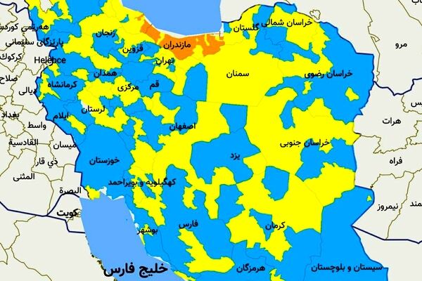 تداوم وضعیت آبی کرونا برای مشهد/ 6 شهرستان زرد است