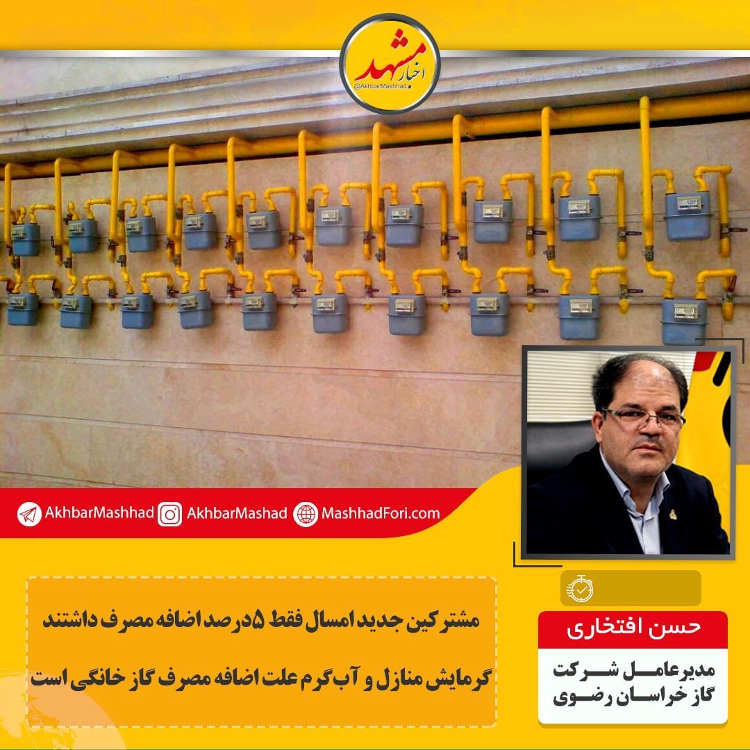 خراسان رضوی رتبه دوم جمعیت تحت پوشش گاز را دارد/ مدیریت خطوط گاز و برق سراسری است
