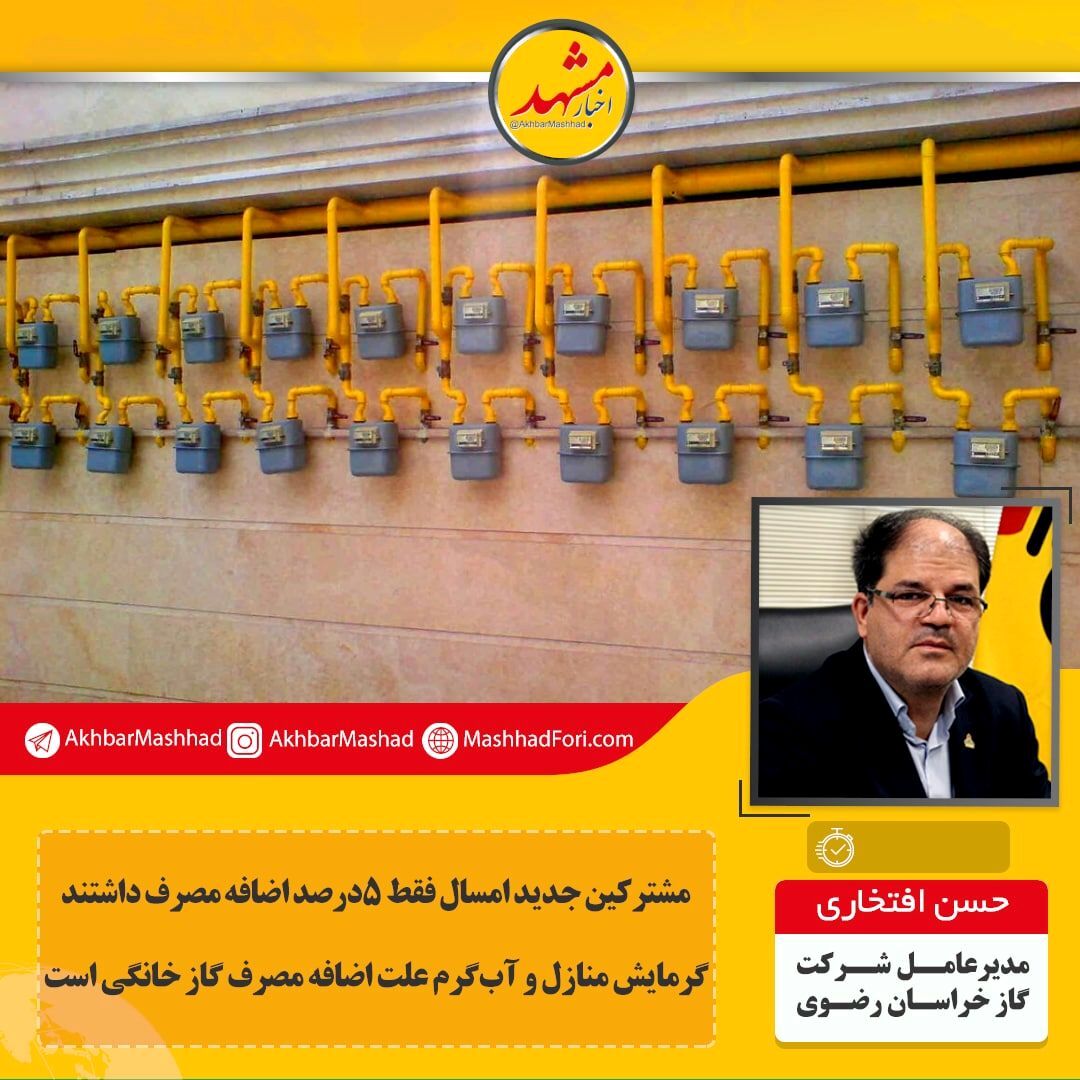 خراسان رضوی رتبه دوم جمعیت تحت پوشش گاز را دارد/ مدیریت خطوط گاز و برق سراسری است