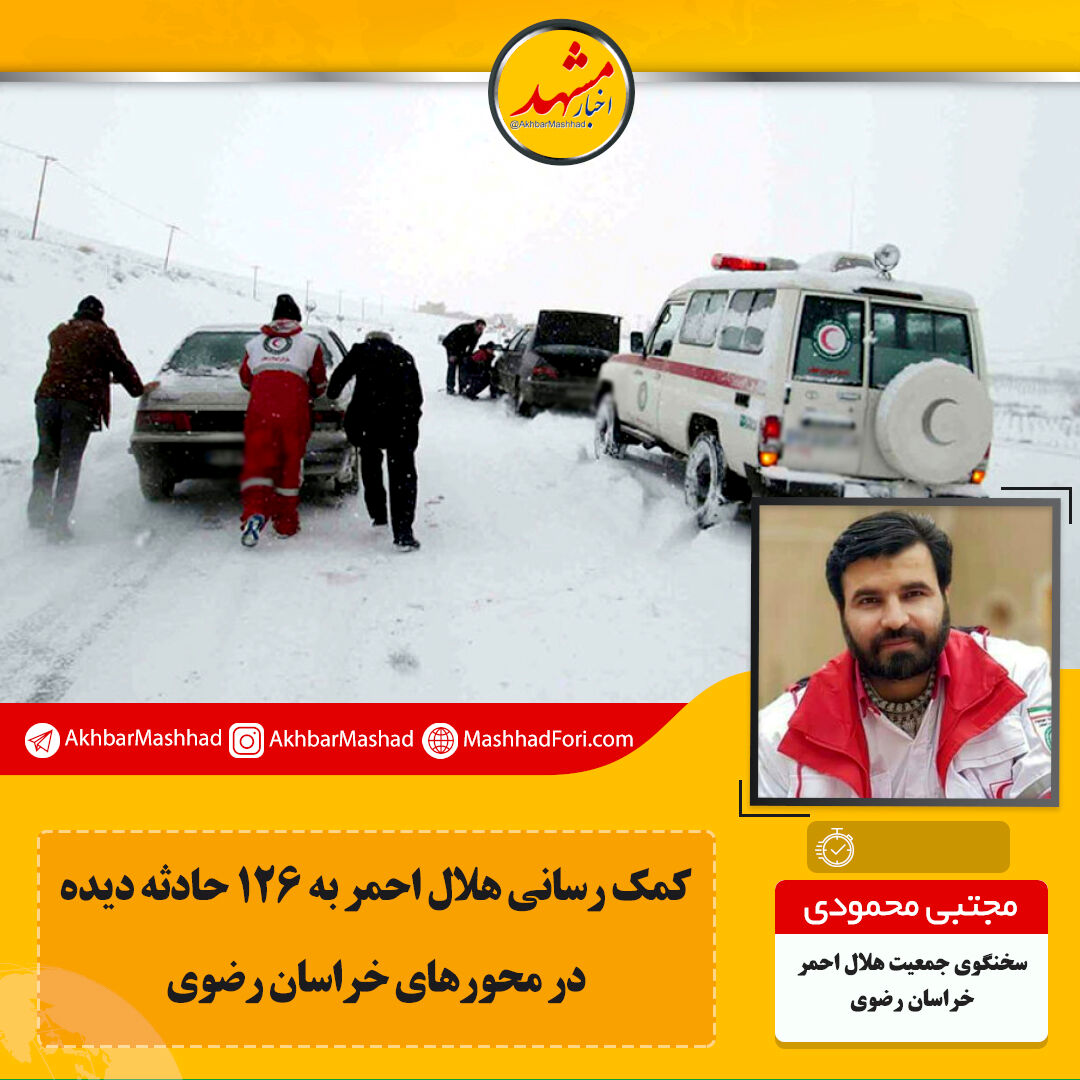 ٣١ خودروی گرفتار در برف و کولاک در جاده‌های خراسان رضوی امدادرسانی شدند