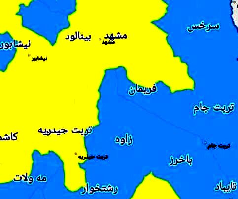 مشهد و 15 شهرستان خراسان رضوی در وضعیت زرد قرار دارند