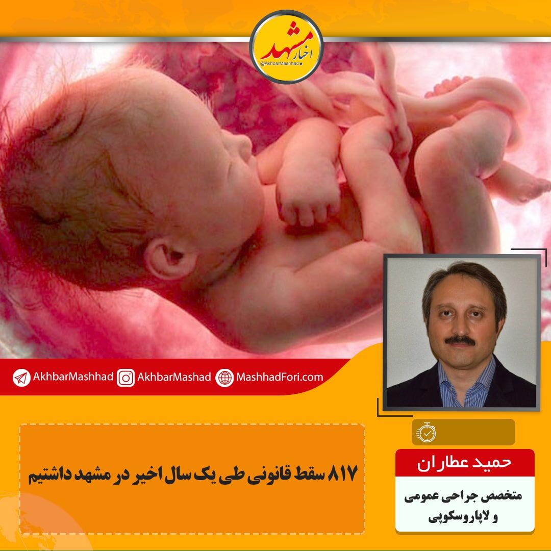 ۱۹۴ مورد درخواست سقط در سال ۹۹ رد شده است